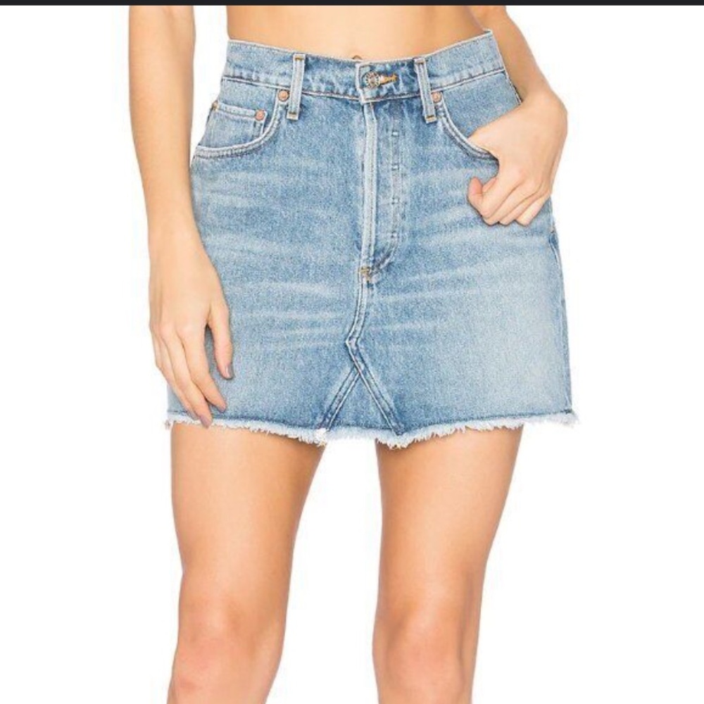 Agolde Blue Mini Pencil Skirt Casual